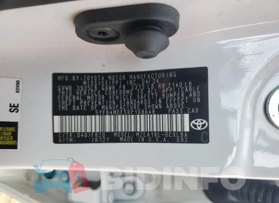 5YFB4MDE5RP168648 Photo# 12