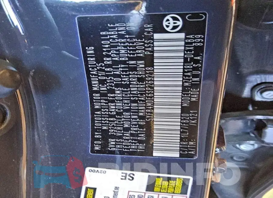 5YFB4MDE6SP269218 Photo# 12