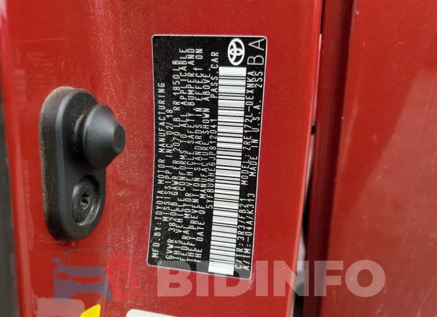 5YFBURHE6JP812041 Photo# 12