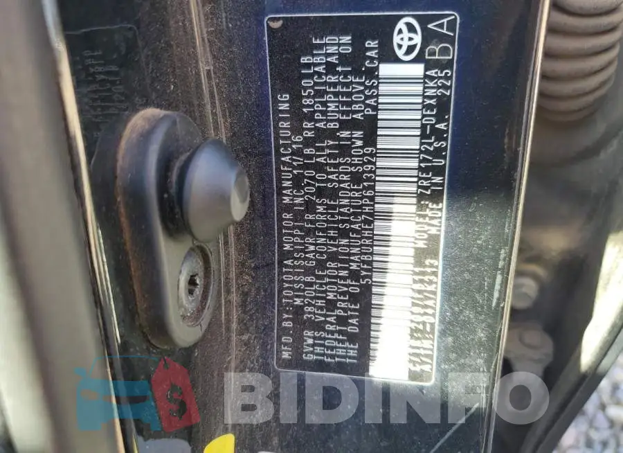5YFBURHE7HP613929 Photo# 13