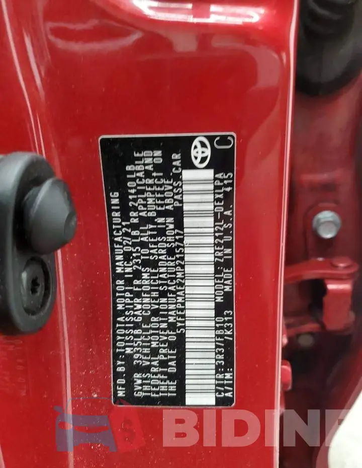 5YFEPMAE2MP215717 Photo# 12