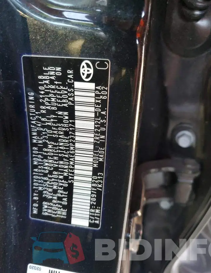 5YFEPMAE6MP237171 Photo# 12