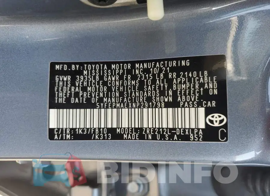 5YFEPMAEXNP291798 Photo# 13