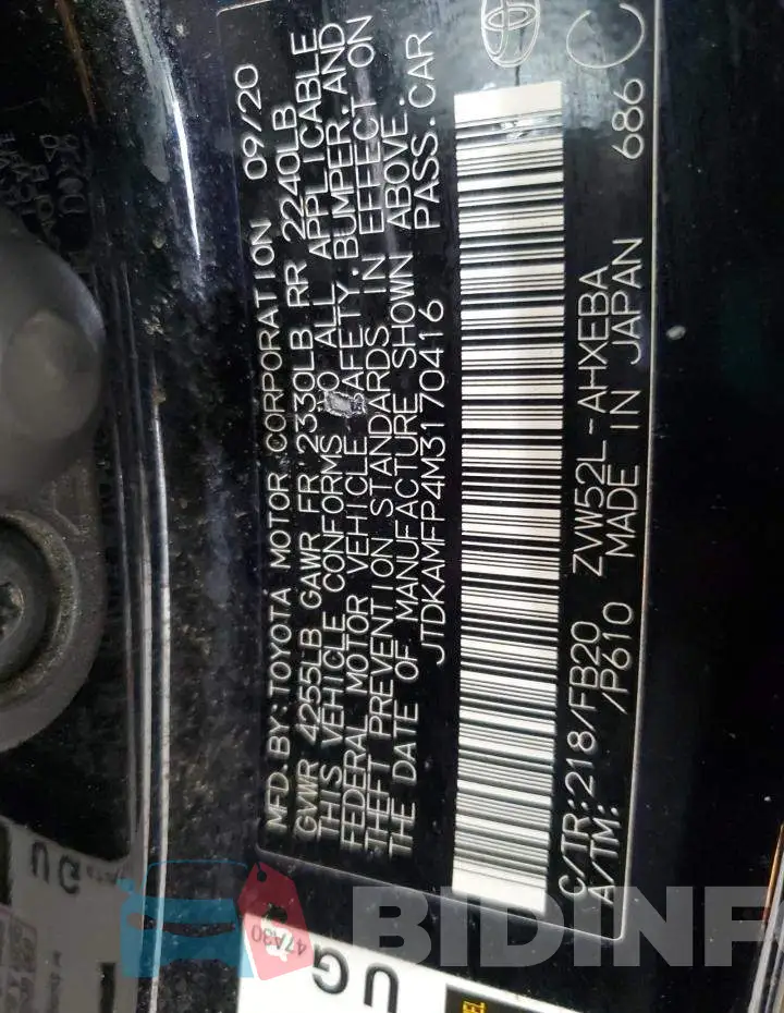 JTDKAMFP4M3170416 Photo# 13