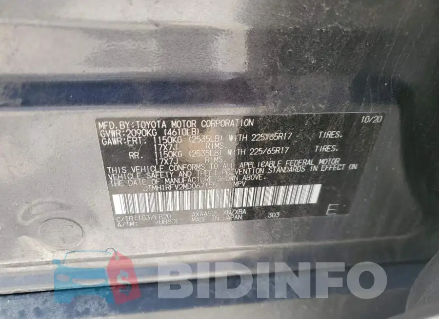 JTMH1RFV2MD067155 Photo# 13