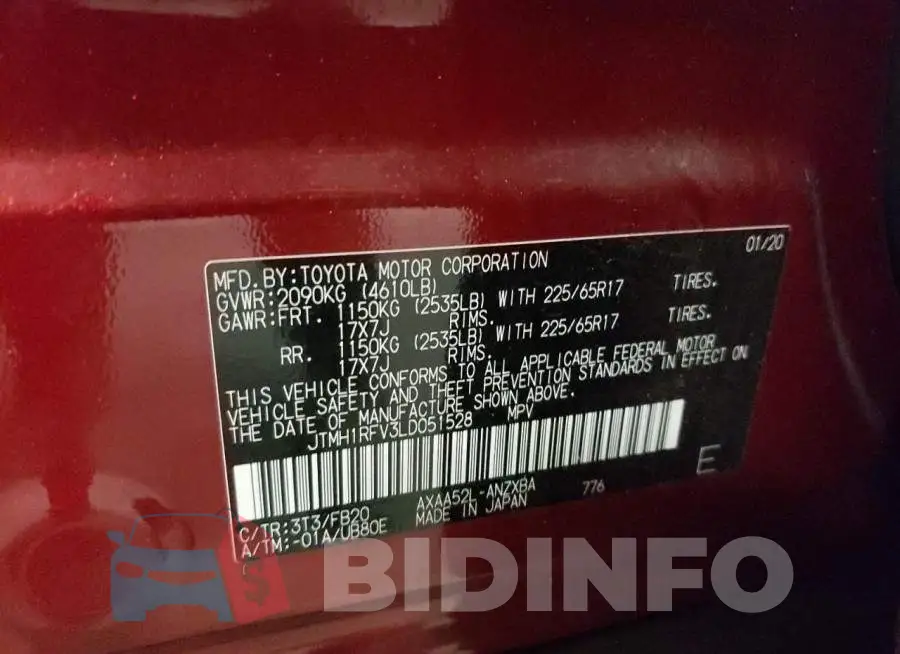 JTMH1RFV3LD051528 Photo# 13