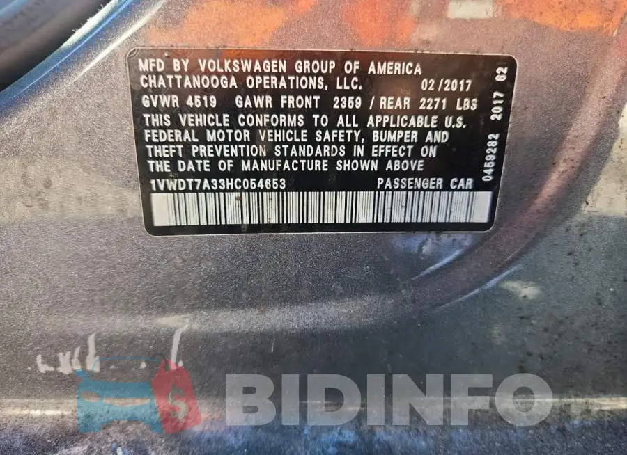 1VWDT7A33HC054653 Photo# 13