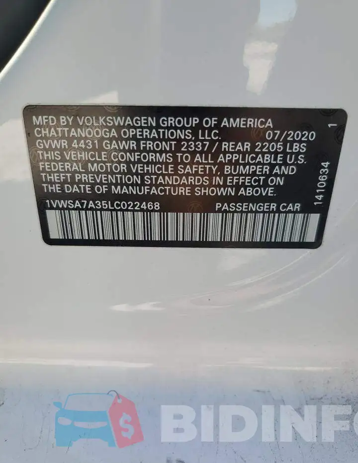1VWSA7A35LC022468 Photo# 12