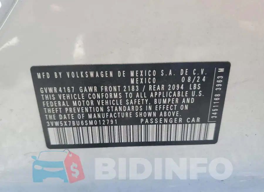 3VW5X7BU6SM012791 Photo# 12