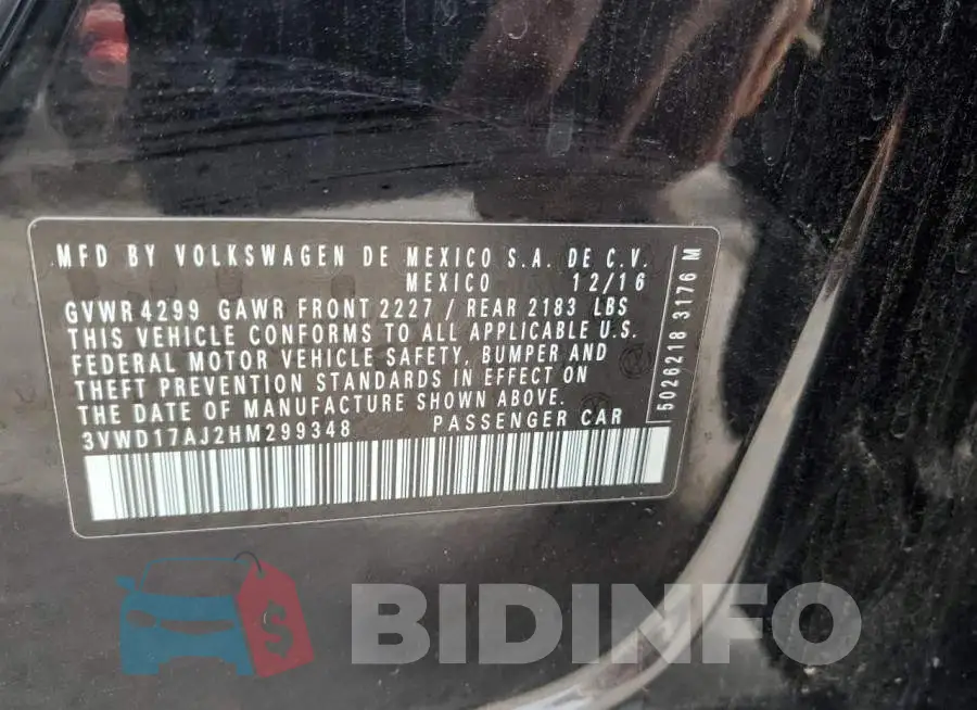 3VWD17AJ2HM299348 Photo# 12