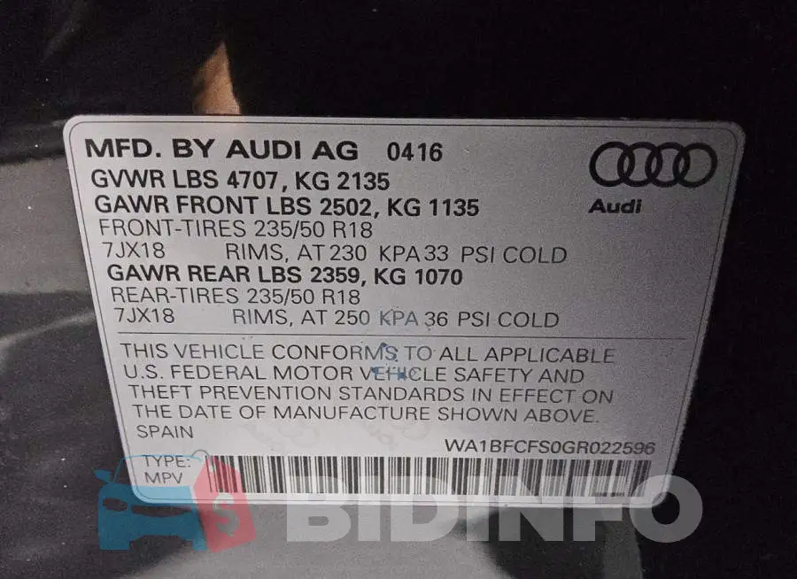 WA1BFCFS0GR022596 Photo# 13