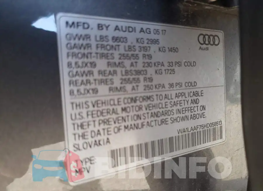 WA1LAAF75HD058513 Photo# 13