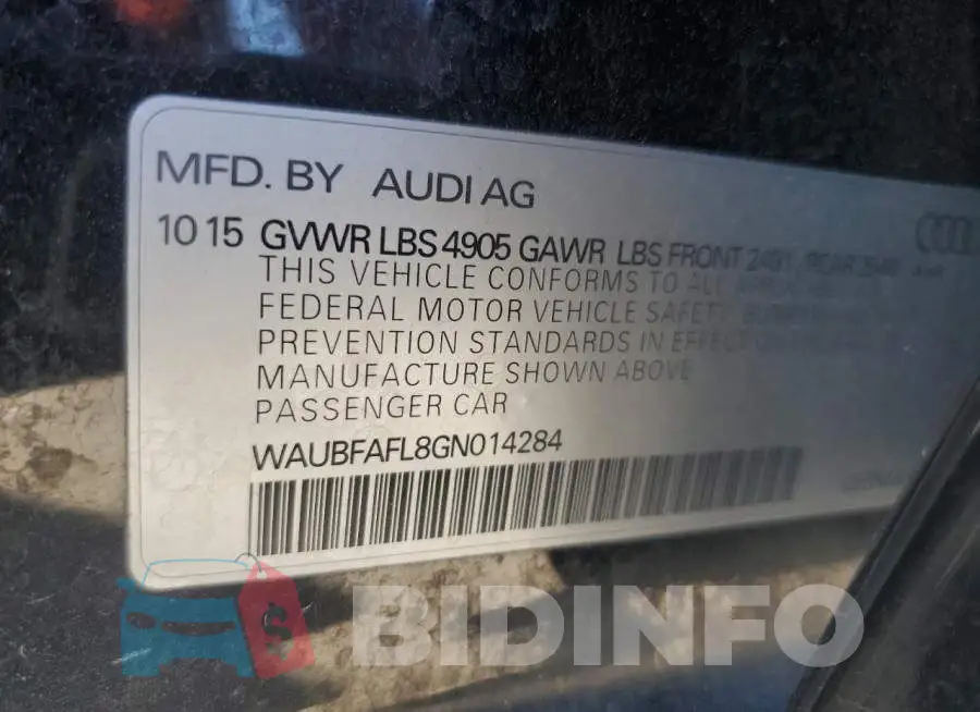 WAUBFAFL8GN014284 Photo# 12