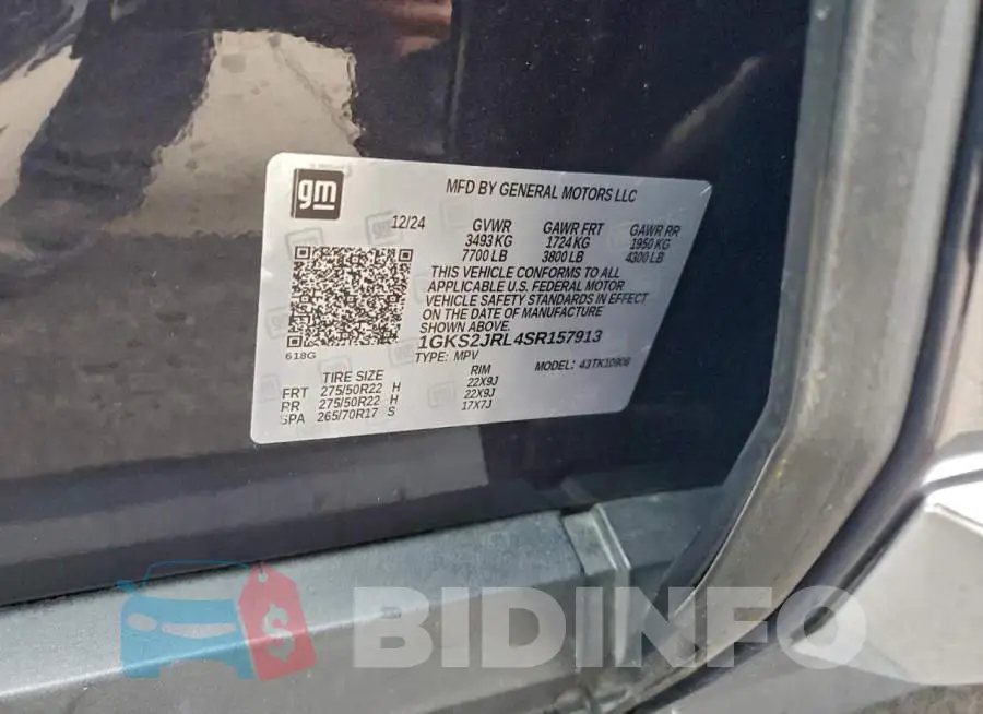 1GKS2JRL4SR157913 Photo# 14