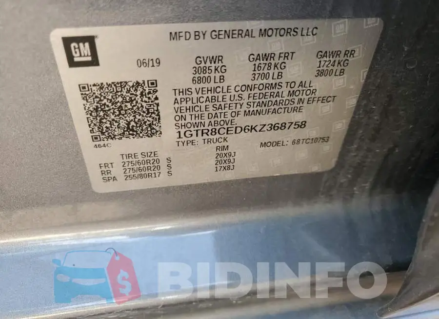 1GTR8CED6KZ368758 Photo# 12