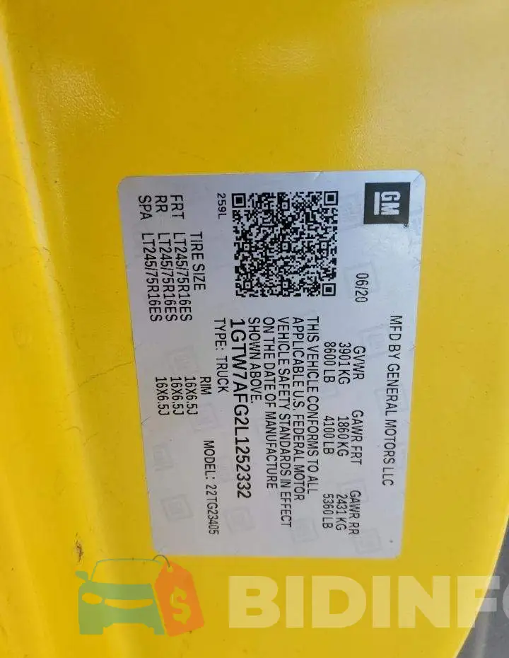 1GTW7AFG2L1252332 Photo# 13