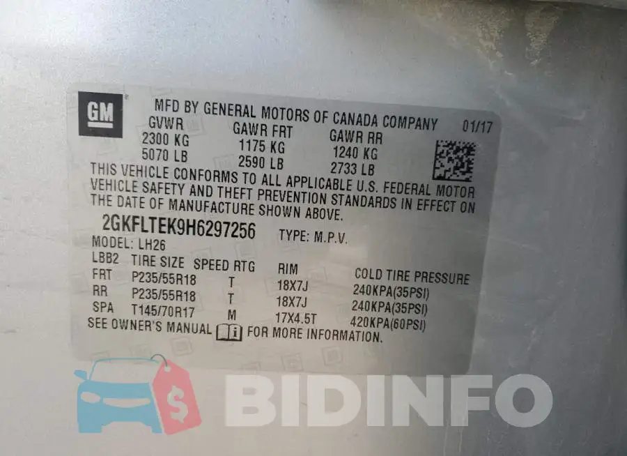 2GKFLTEK9H6297256 Photo# 13