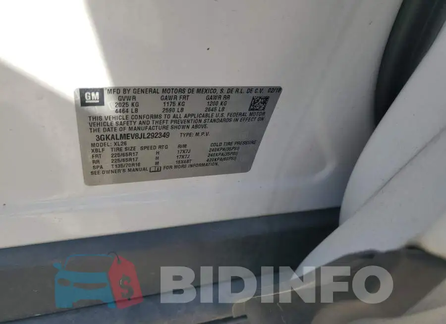 3GKALMEV8JL292349 Photo# 13