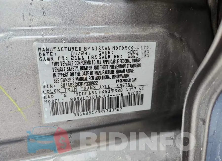 3N1AB8CV3RY330922 Photo# 12