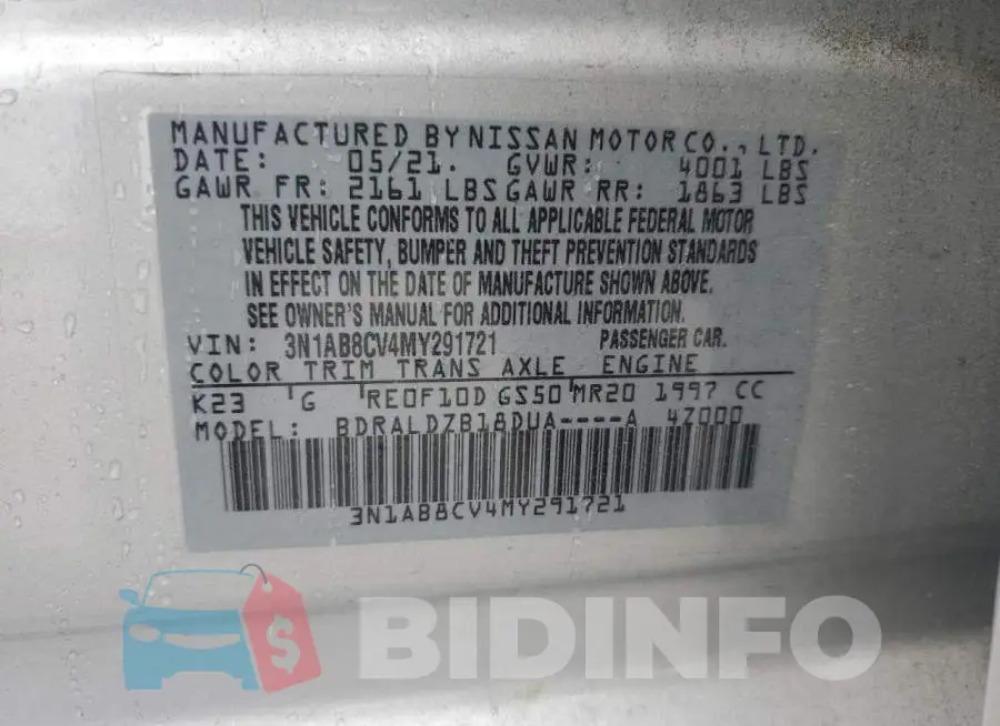 3N1AB8CV4MY291721 Photo# 12