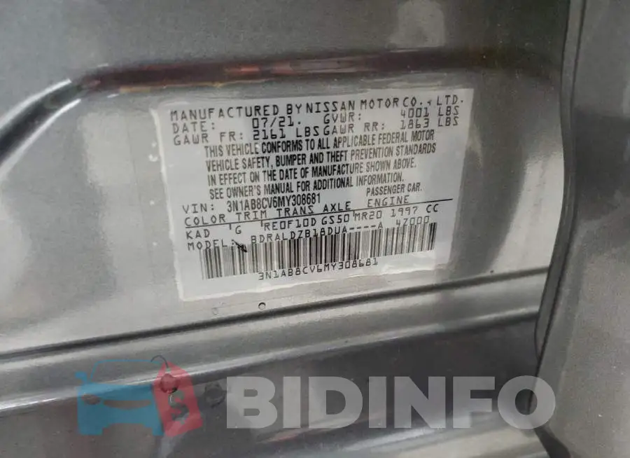 3N1AB8CV6MY308681 Photo# 12