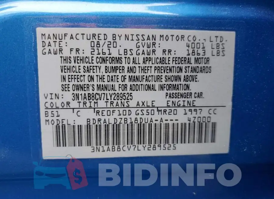 3N1AB8CV7LY289525 Photo# 12