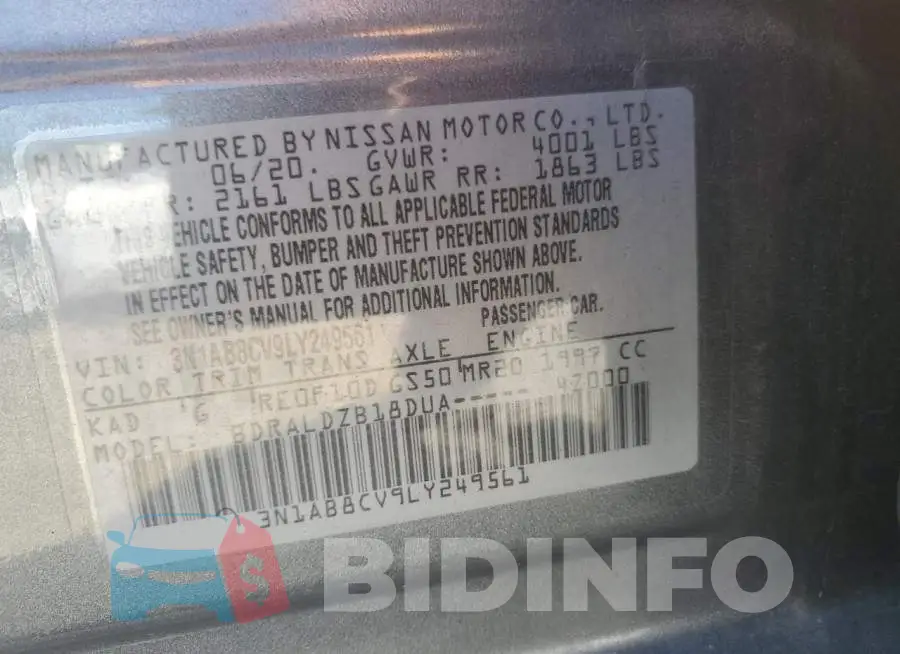 3N1AB8CV9LY249561 Photo# 12