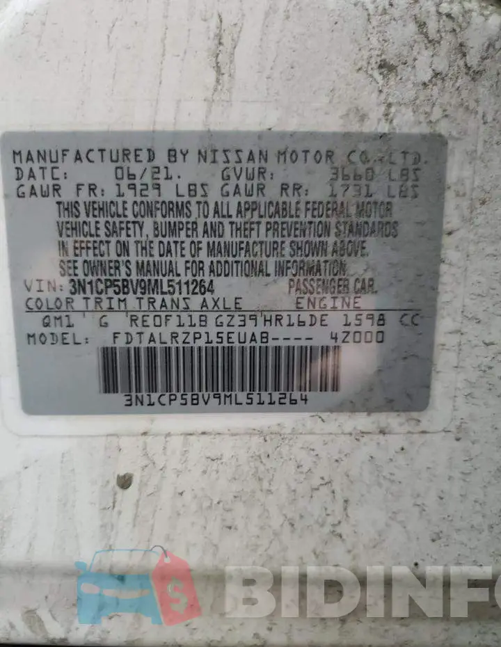 3N1CP5BV9ML511264 Photo# 14