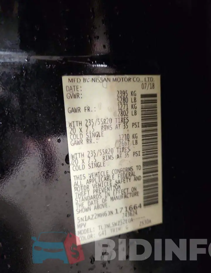 5N1AZ2MH6JN171664 Photo# 13