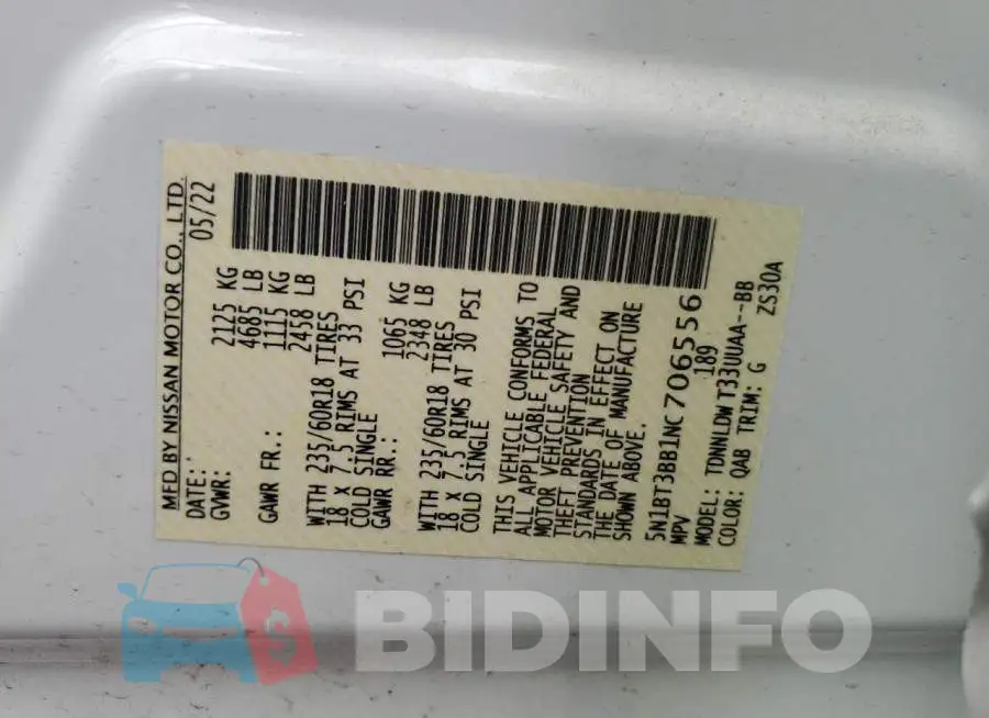 5N1BT3BB1NC706556 Photo# 13