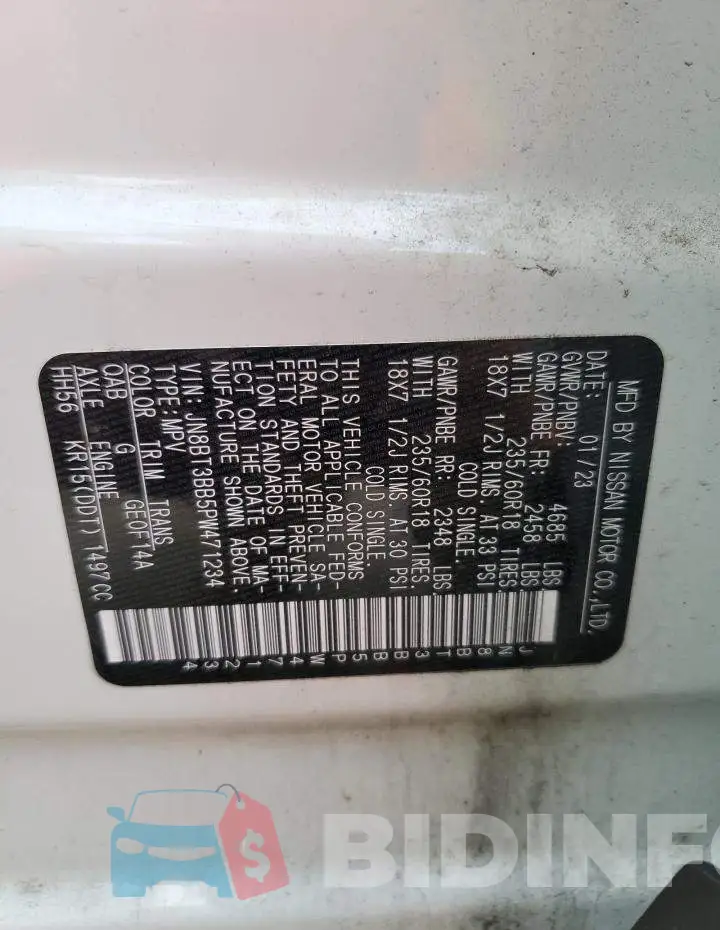 JN8BT3BB5PW471234 Photo# 13