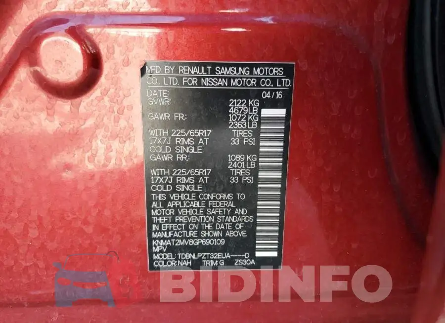 KNMAT2MV8GP690109 Photo# 12