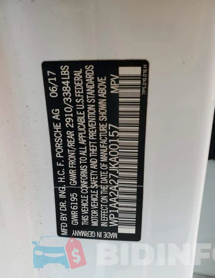 WP1AA2A27JKA00157 Photo# 14