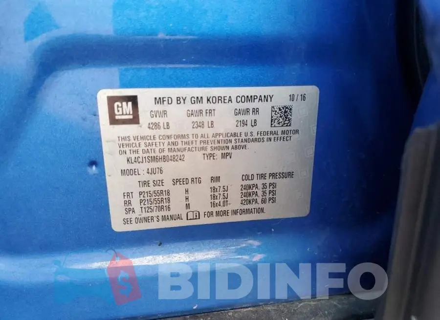 KL4CJ1SM6HB048242 Photo# 13
