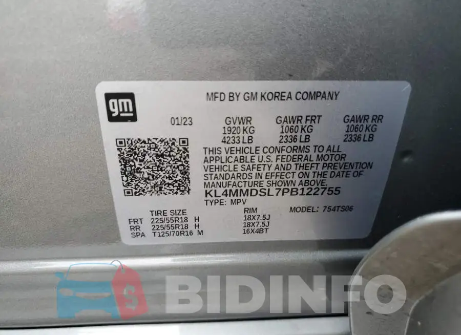 KL4MMDSL7PB122755 Photo# 13