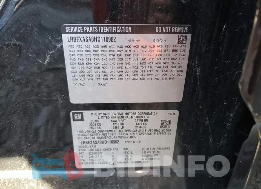 LRBFXASA8HD110962 Photo# 13