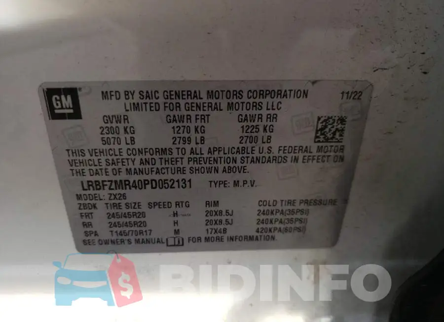 LRBFZMR40PD052131 Photo# 12