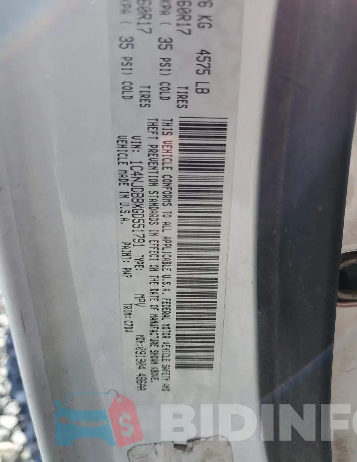 1C4NJDBBXGD551791 Photo# 13