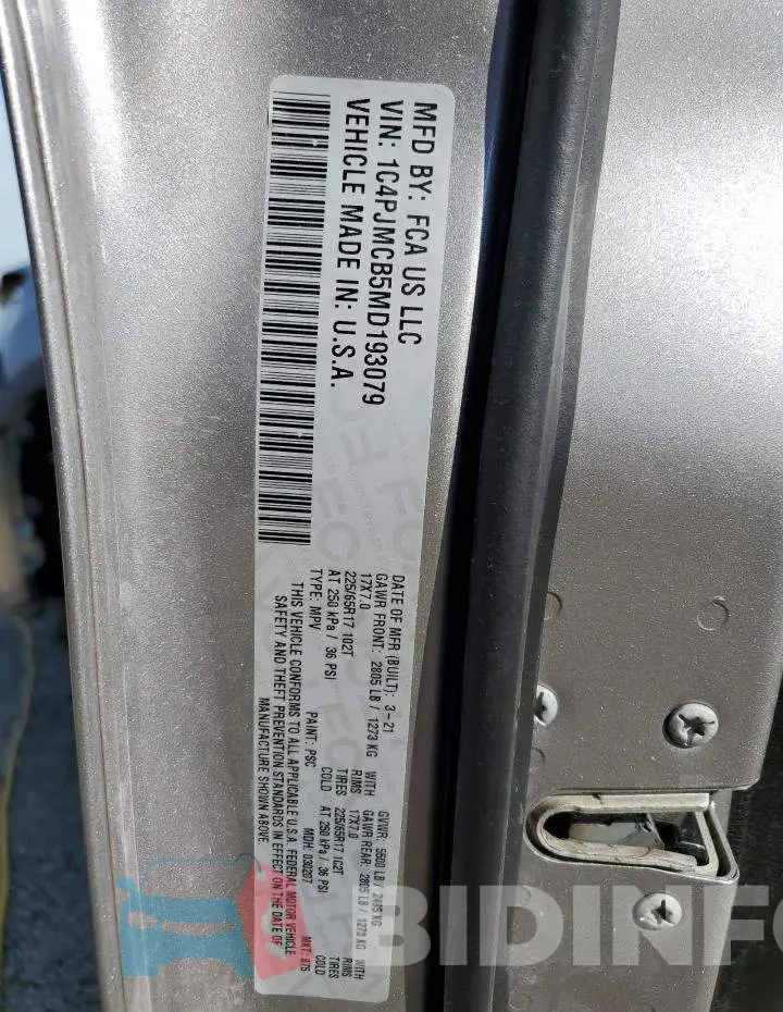 1C4PJMCB5MD193079 Photo# 13
