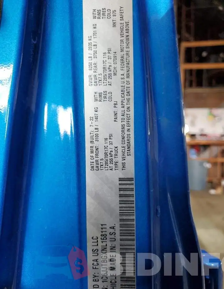 1C6JJTBGXNL168111 Photo# 12
