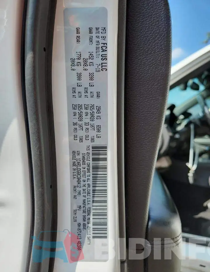 1C4RDJDG6KC848412 Photo# 13