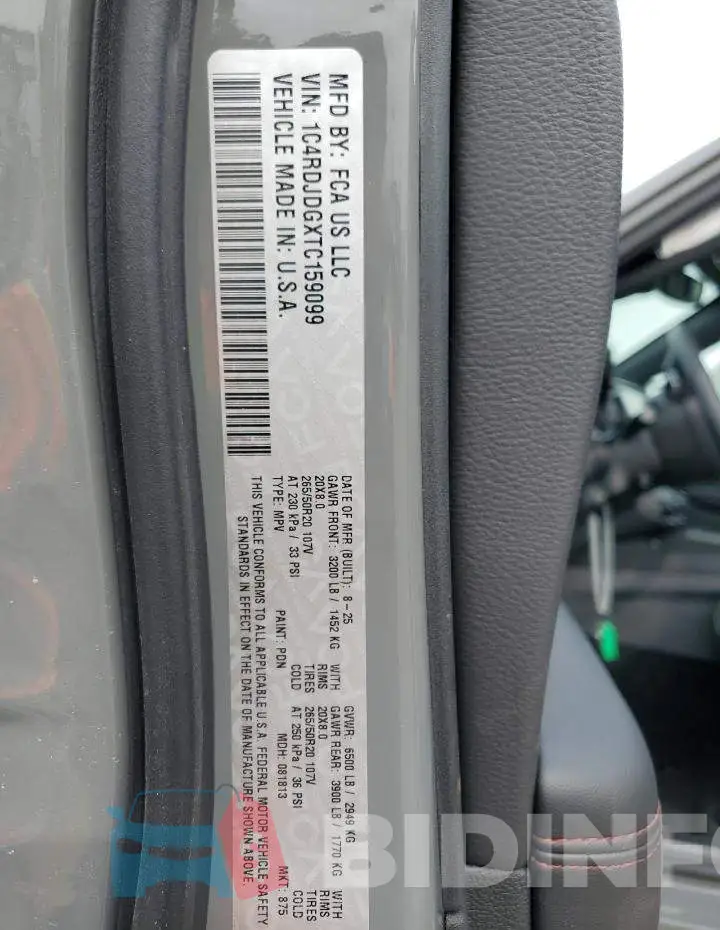 1C4RDJDGXTC159099 Photo# 13