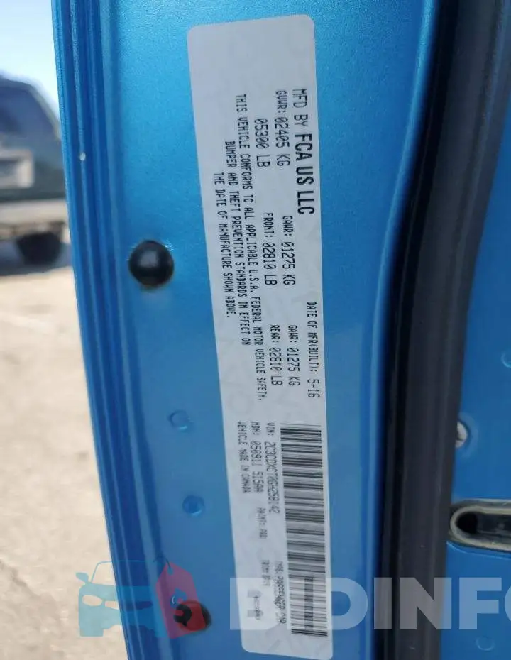 2C3CDXCT0GH258142 Photo# 13