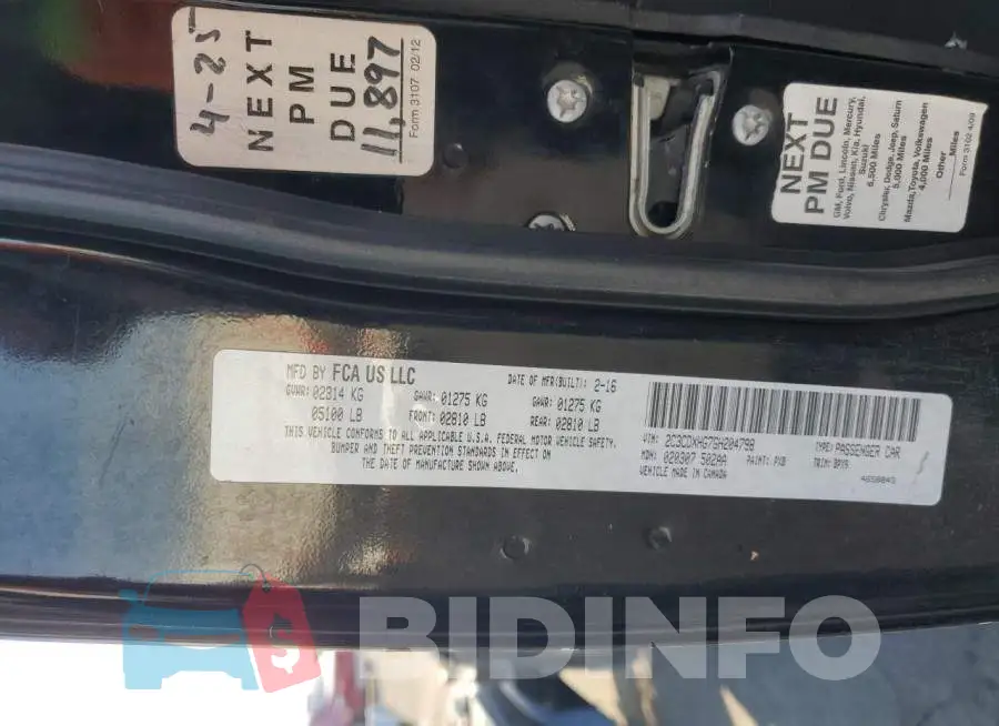 2C3CDXHG7GH204798 Photo# 13