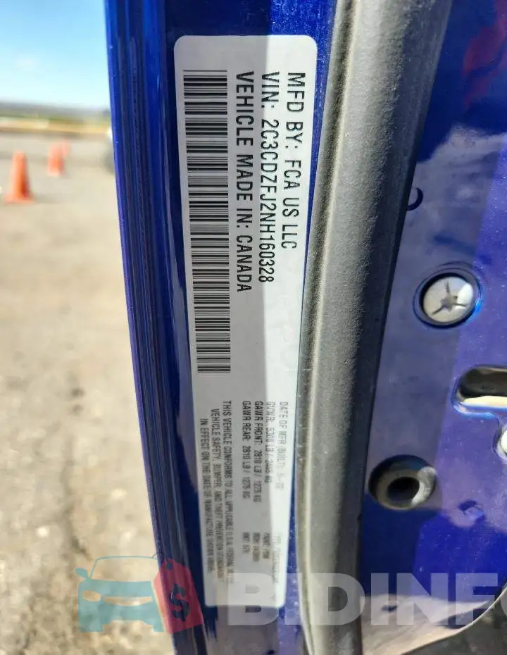 2C3CDZFJ2NH160328 Photo# 12