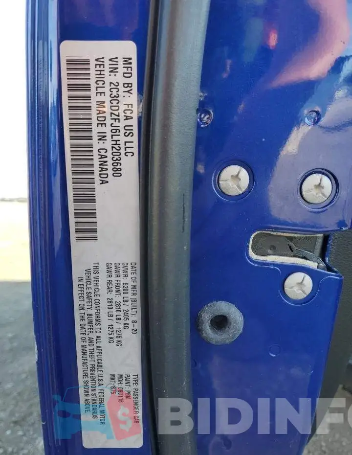 2C3CDZFJ6LH203680 Photo# 12