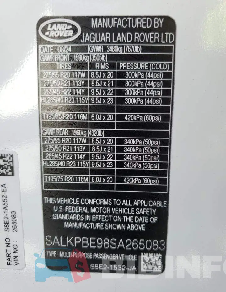 SALKPBE98SA265083 Photo# 13