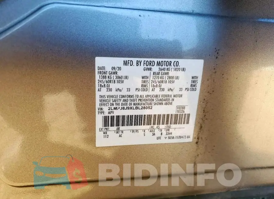 2LMPJ8J9XLBL28052 Photo# 13