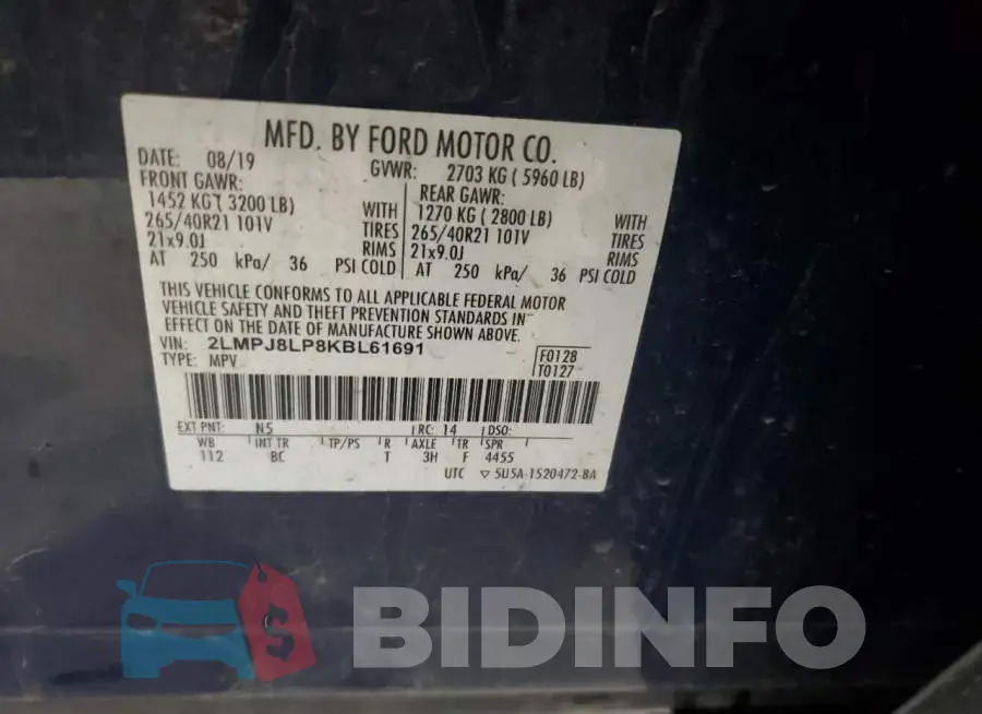 2LMPJ8LP8KBL61691 Photo# 13