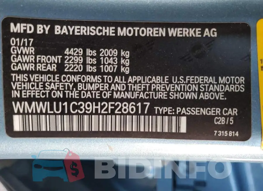 WMWLU1C39H2F28617 Photo# 12
